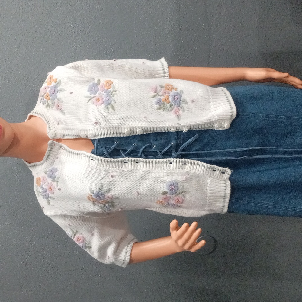 Jennifer Reed Floral Embroidered Sweater